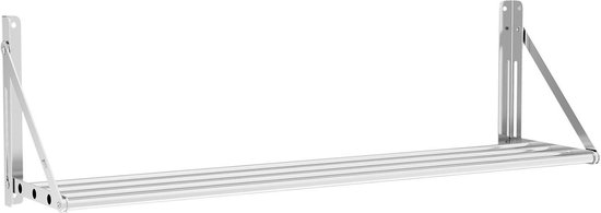 Royal Catering Wandplank - inklapbaar - 120 x 30 cm - 40 kg - roestvrij staal