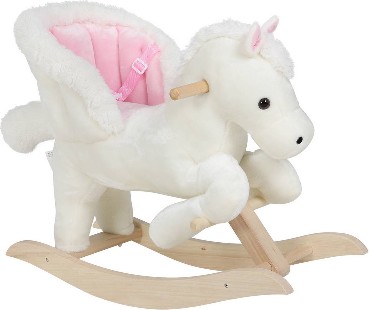 Hobbelpaard - Rocker voor peuters - Rijspeelgoed voor kinderen - Veiligheidsgecertificeerd - Verbetert de balans - Interactieve geluidseffecten - 70 cm x 57 cm x 28 cm