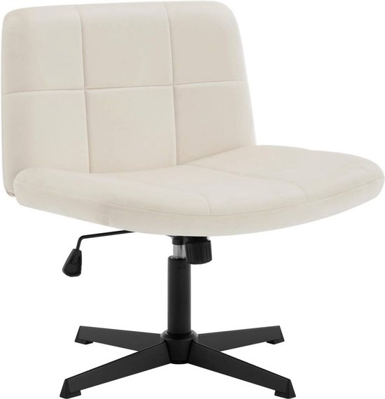 Rootz Bureaustoel met brede zitting - Ergonomische bureaustoel - Fluwelen bureaustoel - Verstelbaar en comfortabel - Schuim met hoge dichtheid - 64 cm x 49,5 cm x 41-53 cm