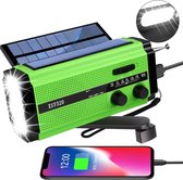 Draagbare zonne-radio met powerbank en LED-zaklamp (groen)