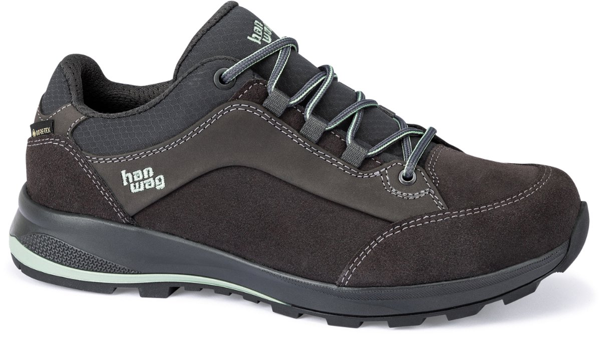 Hanwag Banks Low Bunion Lady GTX Wandelschoenen Dames Asphalt 42.5 Mint