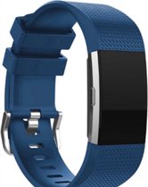 *** Horlogeband Geschikt voor Fitbit Charge 2 M/L - Gespsluiting - Siliconen Bandje - van Heble® ***