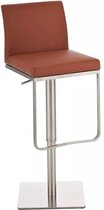 In And OutdoorMatch Barstoel Abraham - Met rugleuning - Set van 1 - Ergonomisch - Barstoelen voor keuken of kantine - Bruin - Zithoogte 58-82cm
