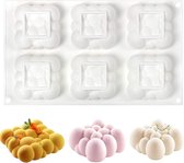 Luxiba - Mousse cakevorm, 3D bubbels wolken siliconen bakvorm, dessertvormen, 3D vierkante bakvorm dessert siliconen vormen bakken voor pudding gebruikt chocolade ijsbom truffel zeep