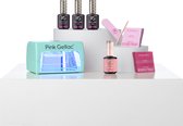 Pink Gellac Gellak Starterspakket Neutral Sense - Met 1 roze kleur en mint LED lamp - Manicure Set - Gel Nagellak, Gel Lak, Gelnagels