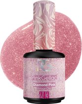 Pink Gellac Gellak Glitter Roze 15ml - Glanzende Roze Gel Lak Nagellak - Gelnagels Producten - Gel Nails - 243 Diamond Pink