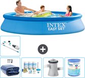 Intex Rond Opblaasbaar Easy Set Zwembad - 305 x 61 cm - Blauw - Inclusief Solarzeil - Onderhoudspakket - Zwembadfilterpomp - Filter - Stofzuiger