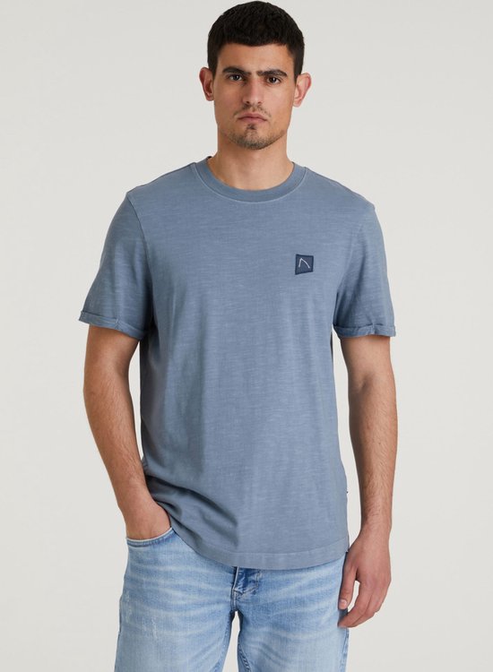 Chasin' T-shirt Eenvoudig T-shirt Brody Slub Blauw Maat L