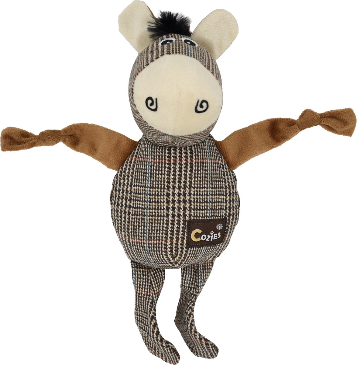 Flamingo Cozies – Speelgoed Honden – Hs Cozies Pluche Ezel Met Geknoopte Arm Bruin 33cm – 1st – 129960 – 1st