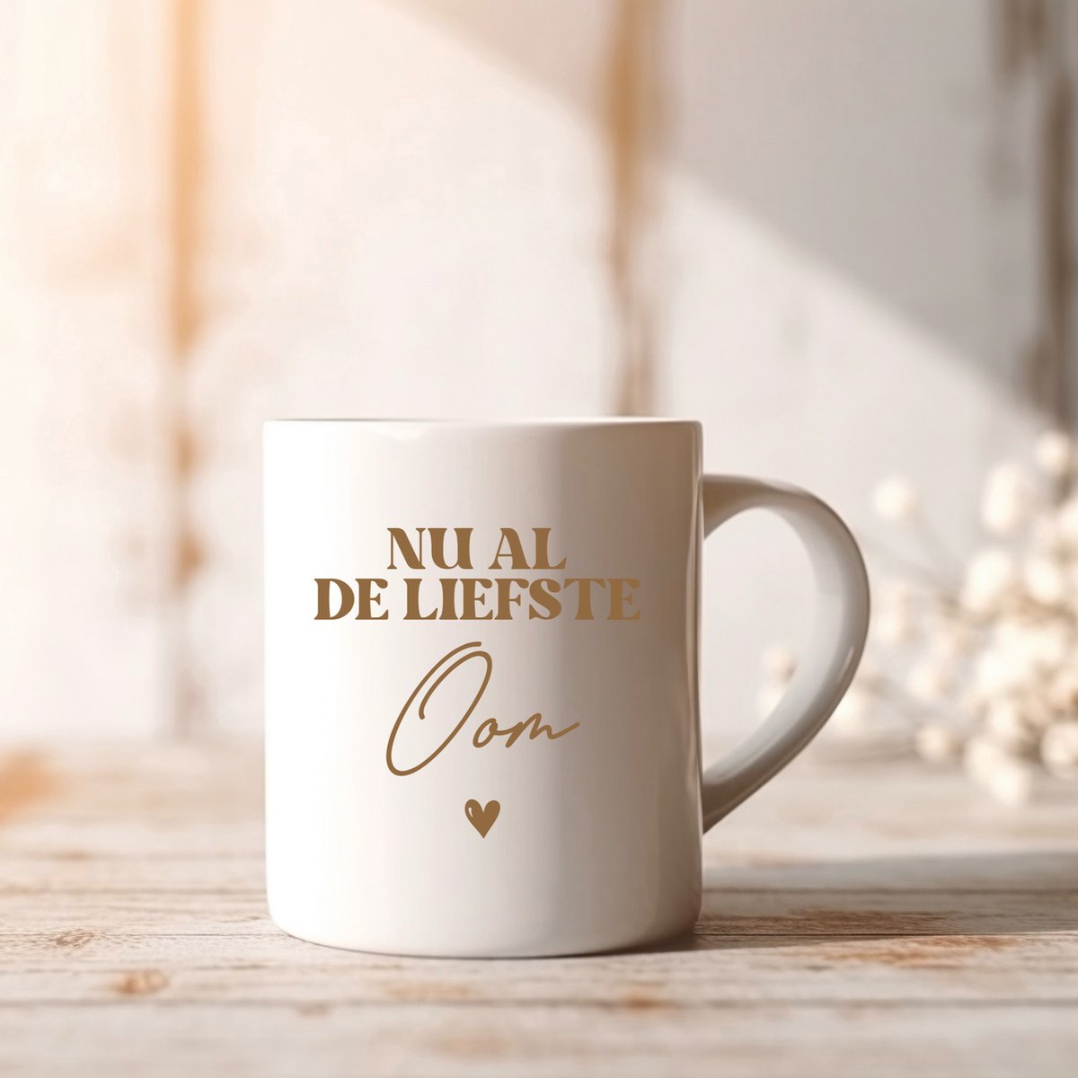 Mok Oom - Nu al de liefste Oom - cadeau oom - Leuke beker met oor om jullie zwangerschap aan te kondigen