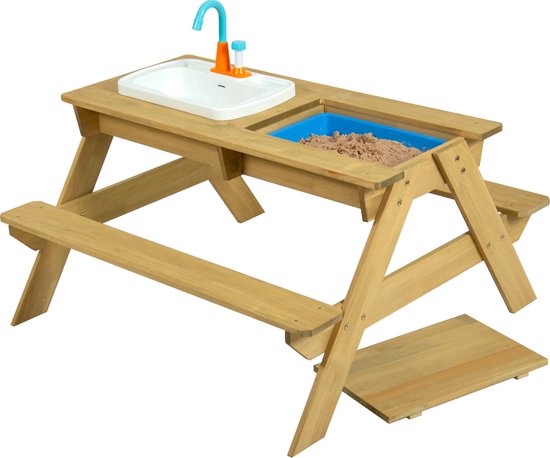Houten speelset met gljbaan en klmrek voor n de tun