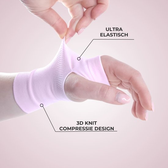U Fit One Pols Compressie Sleeve - Wrist Support - 4 Stuks - Roze