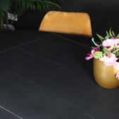 Eettafel ovaal 180cm Figo marmerlook zwart ovale tafel steen