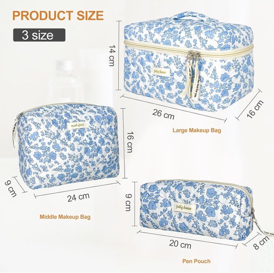 Cosmetische tas voor dames, ruime reiskoffer, elegante Blossom-collectie Cosmetische tas voor dames, ruime reiskoffer, elegante Blossom-collectie
