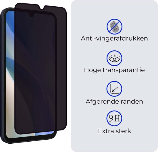 Protecteur d'écran de confidentialité avec anti-empreintes digitales, haute transparence, bords arrondis, 9H extra résistant.