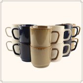 Tasses à café OTIX - Set de 12 pièces - 270 ml - Div. Couleurs -Céramique