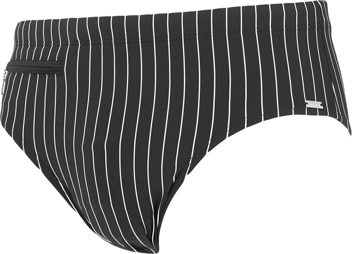 SCHIESSER Nautical Casual heren badkleding - zwemslip met ritszak breiwerk gerecycled strepen zwart — afbeelding 12