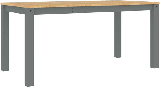 vidaXL - Eettafel - Panama - 160x80x75 - cm - massief - grenenhout - grijs