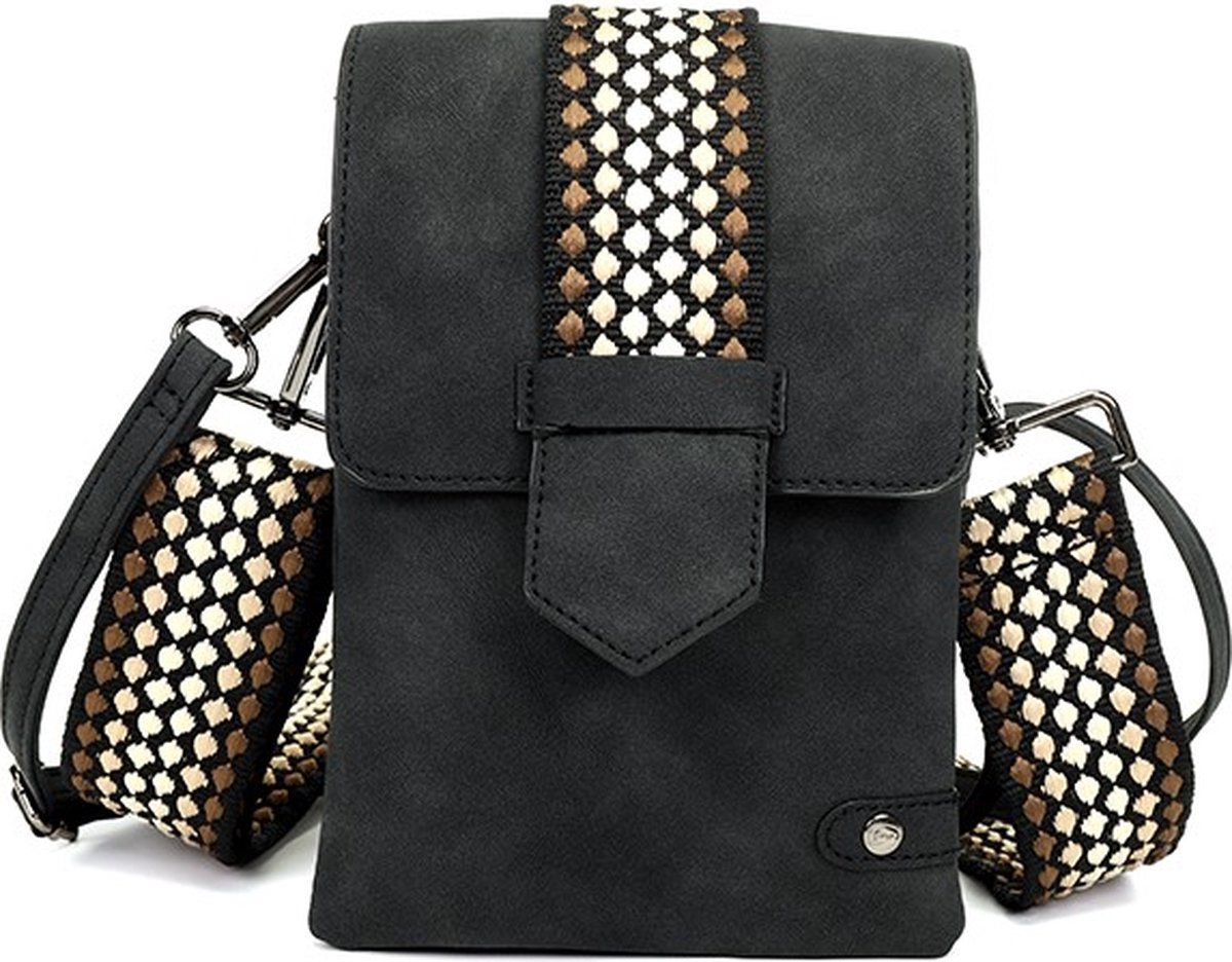 Zwart crossbody en telefoontasje Nancy / Metz - OLT12180