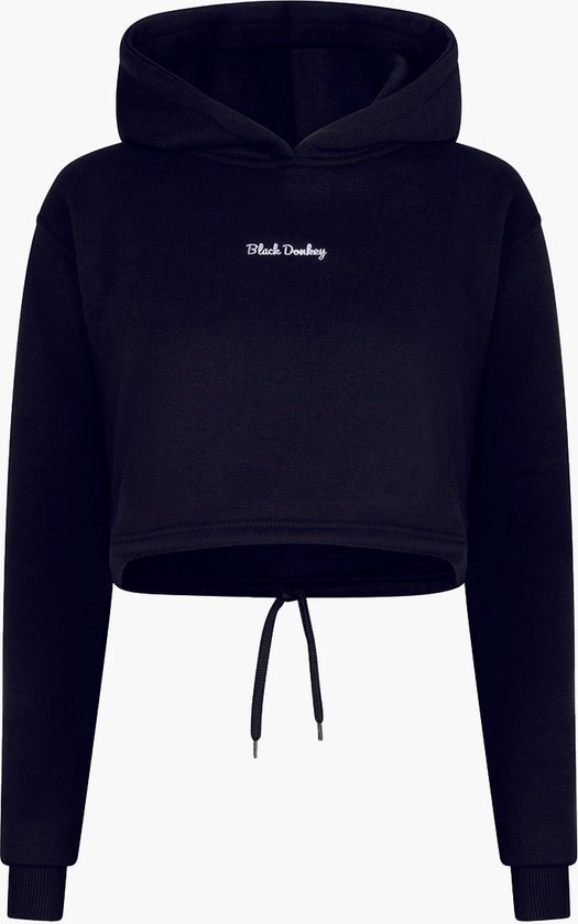 Daily Crop Hoodie I Black