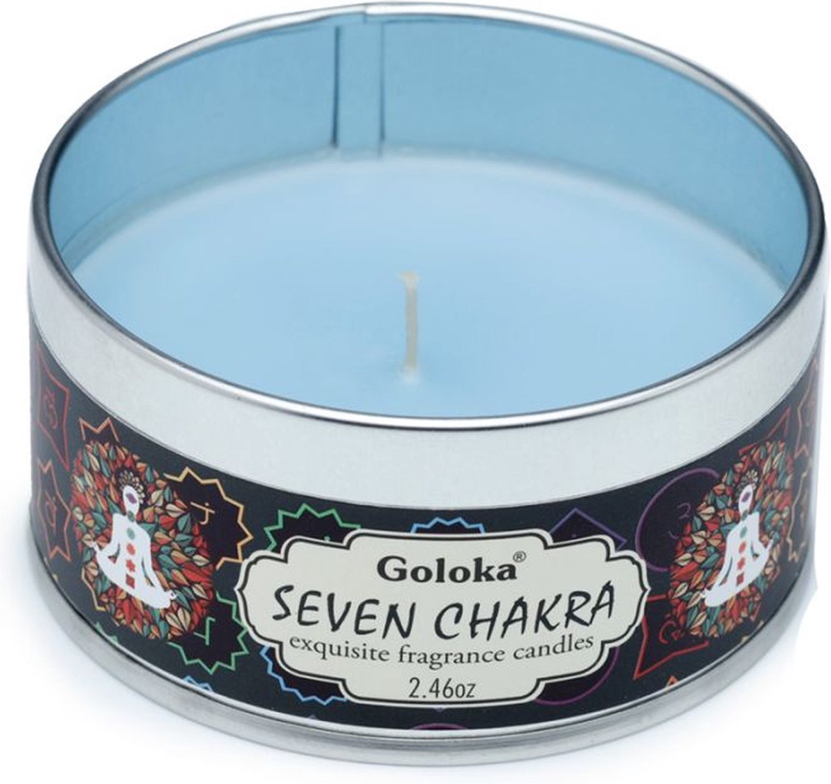 Goloka - Zeven Chakras - Paraffine Wax Geurkaars in blik