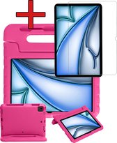 Kinderhoes Geschikt voor iPad Air 6 (11 inch) Hoes Kinder Hoesje Kids Case Cover Kidsproof Met Screenprotector - Hoesje Geschikt voor iPad Air 2024 (11 inch) Hoesje Kinder Hoes - Roze