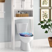WC-deksel met automatische sluiting, thermo-gehard, fast fix/snelbevestiging, toiletdeksel, toiletbril, met motief inclusief montagemateriaal