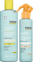 IMBUE Haarverzorgingsset Voor Krullend Haar & Coils - Shampoo & Hittebeschermer - Vegan, Siliconen- & Sulfaatvrij - 2 Stuks