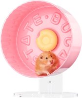 Hamsterwiel stil 21 cm hamster oefenwiel stil draaien voor Roborovski Hamster Champbell Hamster (roze) - BUCATSTATE