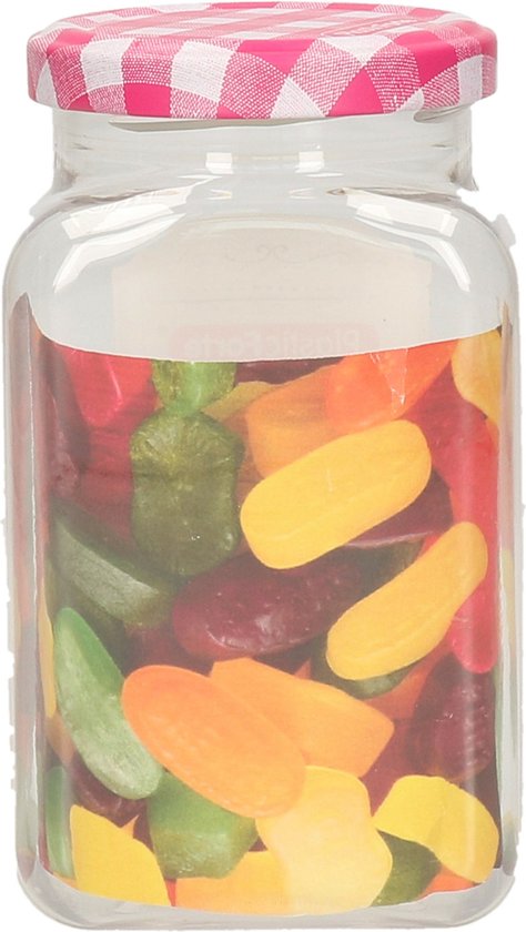 Plasticforte Weckpot/inmaakpot Classic - 500ml - kunststof - draaideksel - roze - D7 x H13 cm