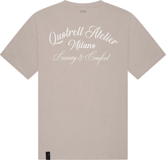 Quotrell - ATELIER MILANO T-SHIRT - TAUPE/OFF WHITE - XL