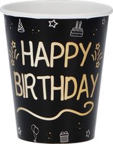 Folat - Bekers shining glam happy birthday - 250 ml - 8 stuks (controle zie eigenschappen)