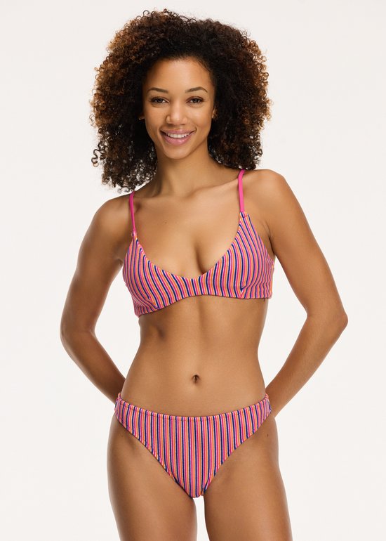 Shiwi Bikini set LOU SCOOP SET STRUCTURE - pink resort stripe - 38