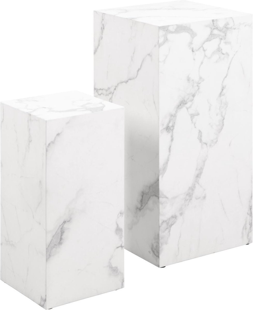 Zuil Lima Set van 2 Wit MDF - Giga Living