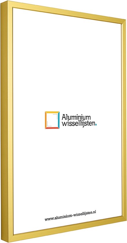 Aluminium Wissellijst 15 x 20 Mat Goud - Helder Glas - Professional