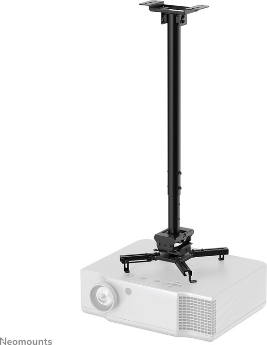 Universele projector plafondsteun Neomounts CL25-550BL1 | Verstelbaar 74,5-114,5 cm | Draagvermogen 35 kg | Kantelbaar & roteerbaar | Zwart