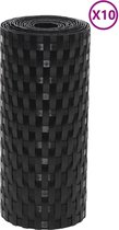 vidaXL - Balkonschermen - 10 - st - 255x19 - cm - poly - rattan - zwart