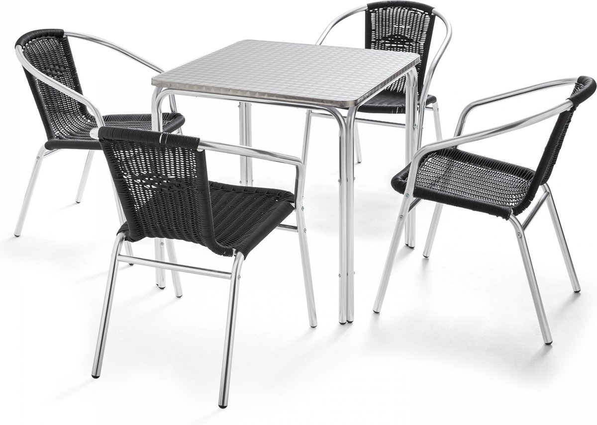 Oviala - Vierkante tuinset van met 4 stoelen - Nothing Hill