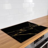 Inductie beschermer marmer zwart goud | 85 x 52 cm | Keukendecoratie | Bescherm mat | Inductie afdekplaat