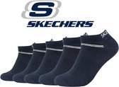 SKECHERS 5 PACK Sneakersokken Marine 35/38 Naadloos in gekamde katoen en zonder druk op de rekker met 100% garantie om niet af te zakken