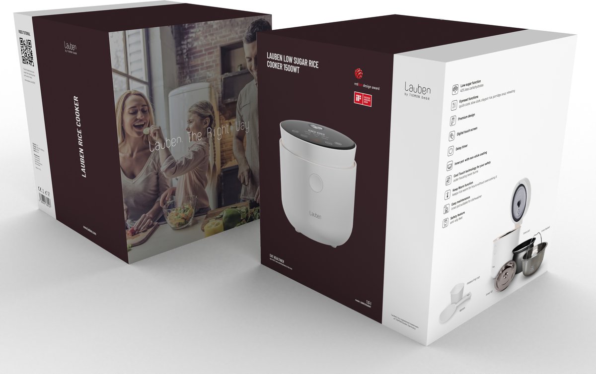 Lauben Rice Cooker 1.5L - Low Sugar Rijstkoker thumbnail 6