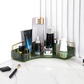 Make-up organizer, cosmetische organizer, schoonheidsorganizer, huidverzorgingsorganizer voor badkamerkaptafel (1 laag, groen)