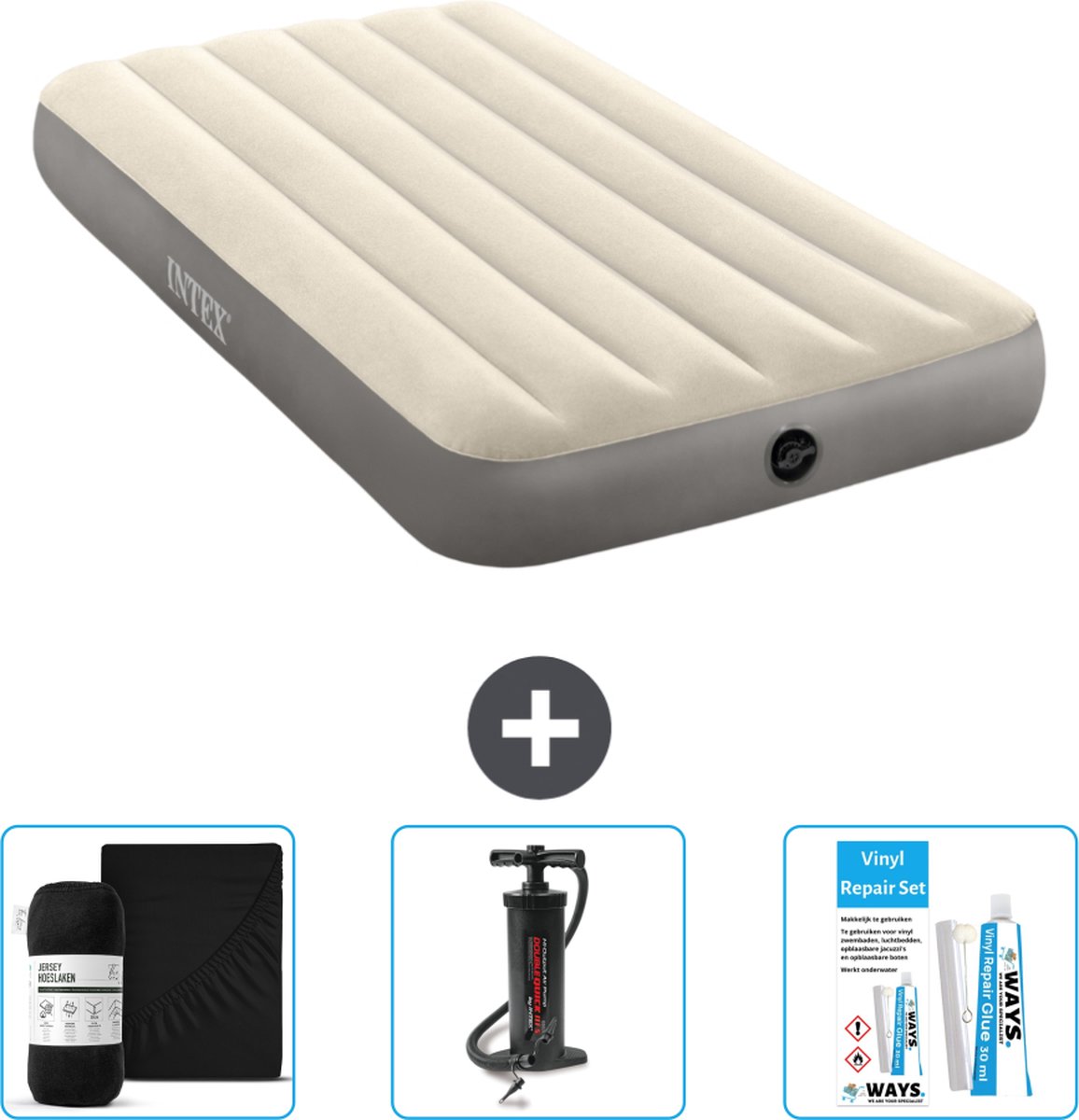 Intex Luchtbed - 1-Persoons - 99 x 191 x 25 cm - Beige - Inclusief Accessoires CB7
