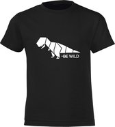 Be Friends T-Shirt - Be wild dino - Heren - Zwart - Maat L
