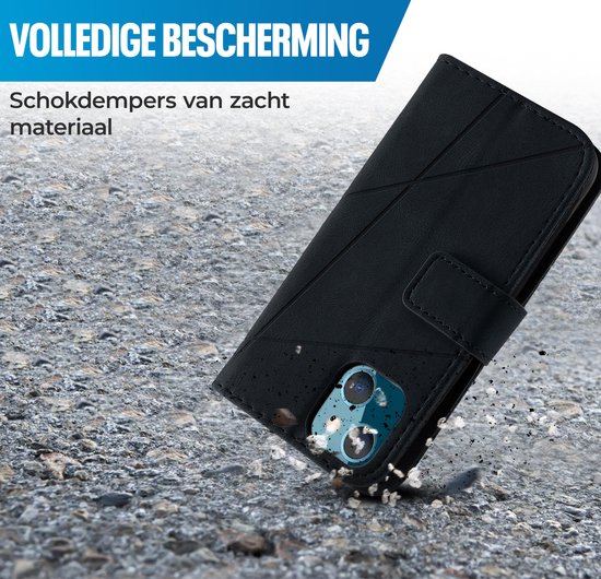 Étui adapté pour Samsung Galaxy A25 - Bookcase - Porte carte - Portefeuille - Motif - Simili cuir - Zwart