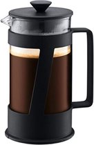 koffiezetapparaat (French Press System, permanent roestvrijstalen filter, veiligheidsdeksel, 1,0 liter), zwart