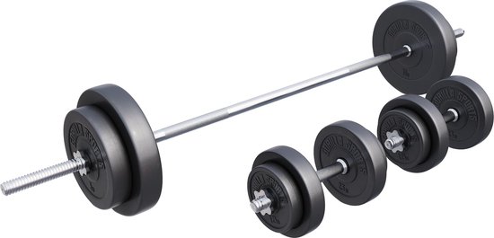 Gorilla Sports Halterset 60 kg – Kunststof – Halters met Gewichten – 30 mm