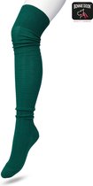 Bonnie Doon Bio Kabel Overknee kousen Dames Donker Groen maat 36/42 - Klassiek Kabel patroon - Biologisch Katoen - Comfort - Classic Cable Overknee sokken - OEKO-TEX - Gladde Naad - Kniekousen - Duurzaam Huidvriendelijk - Trekking Green - P53498.380