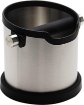 Bastix - Klopcontainer, espresso-klopbox, koffie-klopbox, theecontainer, inhoud 1800 ml, roestvrij staal, espresso-emmer voor barista en antislipbodem (zilver)