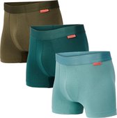 Undiemeister - Boxershort multipack - Boxershort heren - Ondergoed - Gemaakt van Mellowood - Onderbroek mannen - Boxer briefs - Groentinten - 3-pack - M